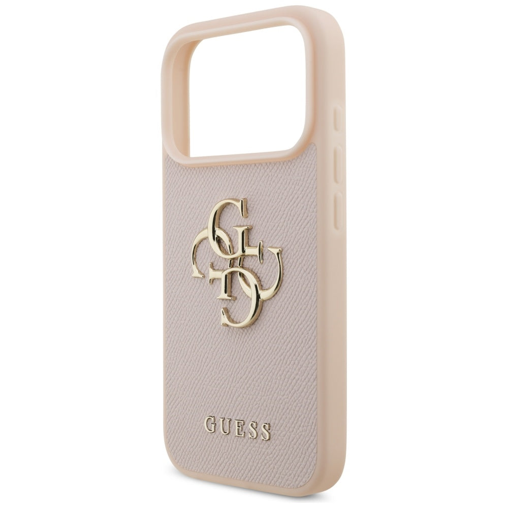 Θήκη για Apple iPhone 17 Pro, Guess, 4G Grained Big and Classic Logo, Ροζ
