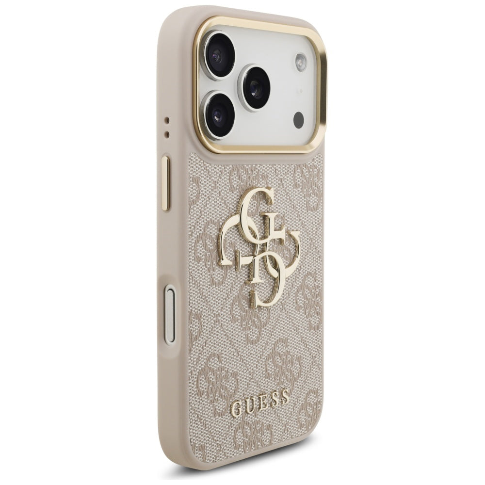 Case for Apple iPhone 17 Pro, Guess, Big 4G Logo Classic, Golden Pink