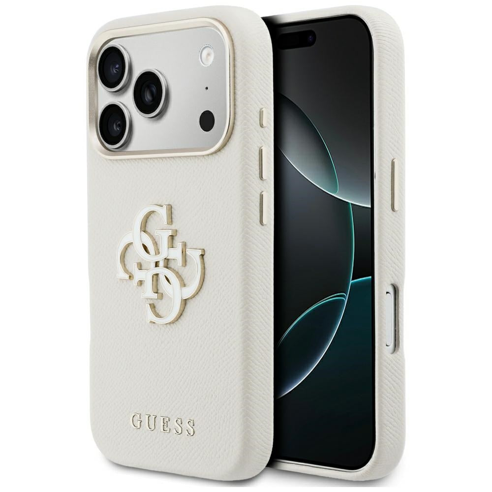 Θήκη για Apple iPhone 17 Pro, Guess, Resin Logo, Μπεζ