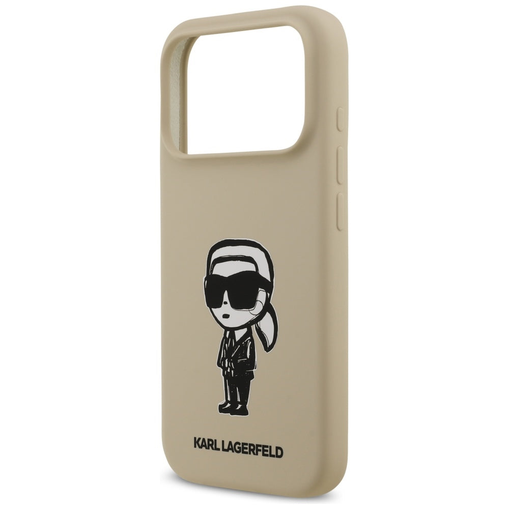 Θήκη για Apple iPhone 17 Pro, Karl Lagerfeld, Sketch and Logo Karl, Καφέ