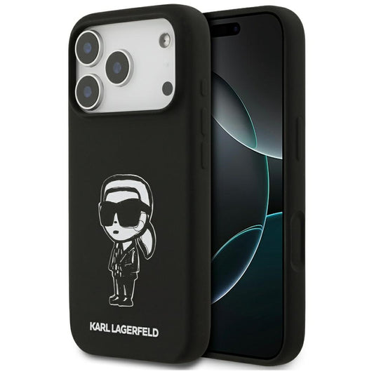 Θήκη για Apple iPhone 17 Pro, Karl Lagerfeld, Sketch and Logo Karl, Μαύρη
