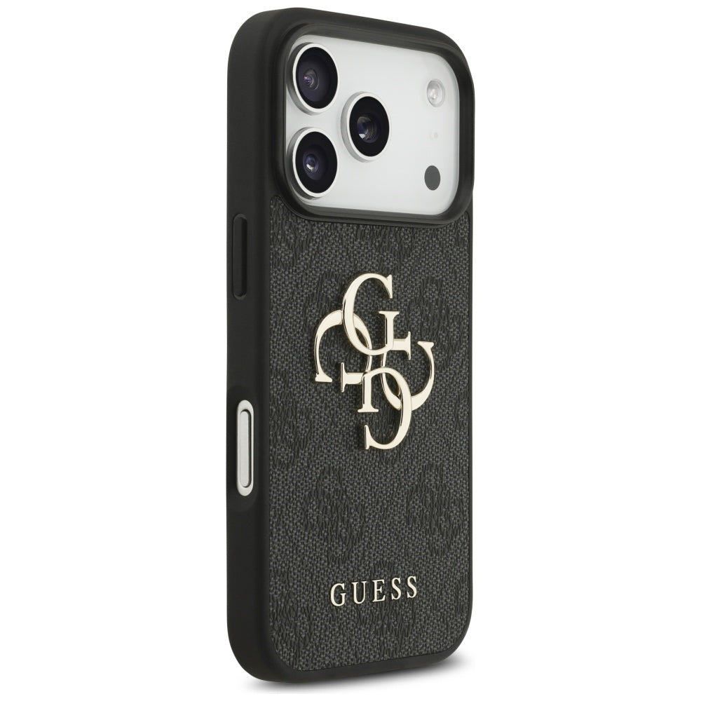 Θήκη για Apple iPhone 17 Pro Max, Guess, 4G Classic Logo με Λουράκι, Μαύρη
