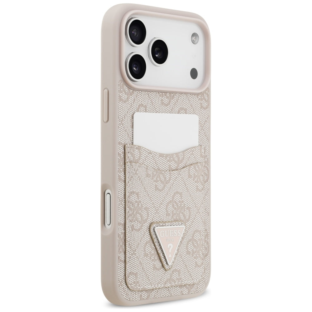 Case for Apple iPhone 17 Pro Max, Guess, 4G Double Card Triangle, Pink