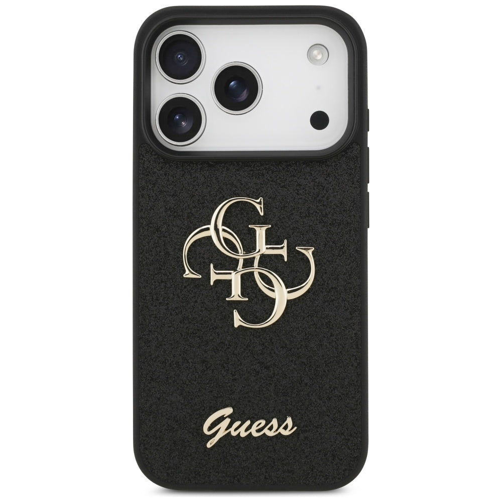 Θήκη για Apple iPhone 17 Pro Max, Guess, Fixed Glitter Big 4G, Μαύρη