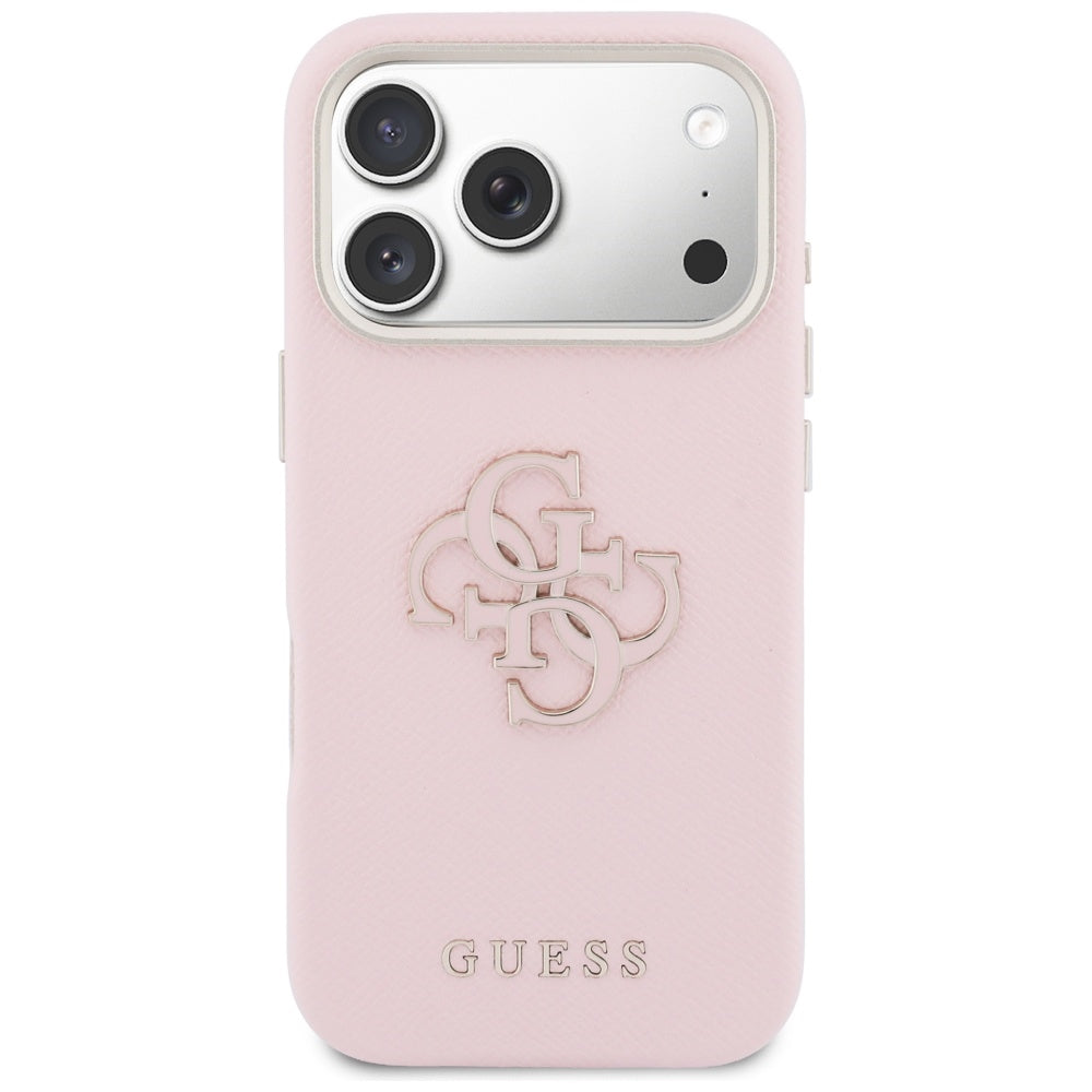 Θήκη για Apple iPhone 17 Pro, Guess, Λογότυπο Ρητίνης, Ροζ