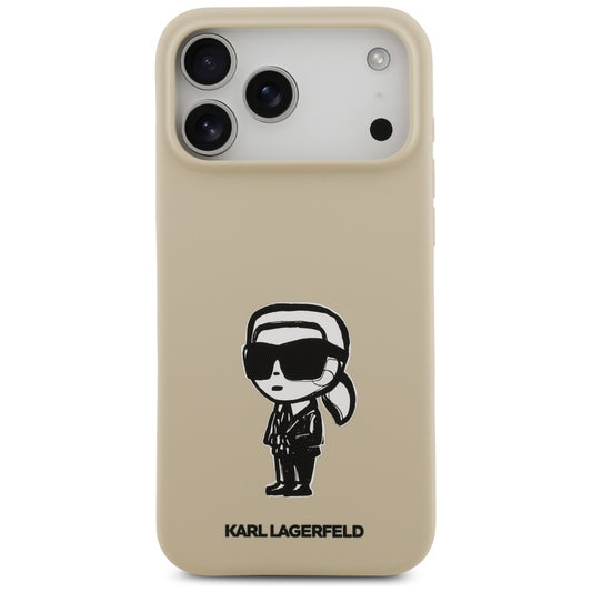 Case for Apple iPhone 17 Pro Max, Karl Lagerfeld, Sketch and Logo Karl, Brown