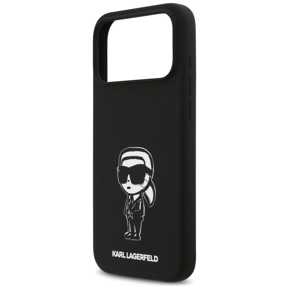Θήκη για Apple iPhone 17 Pro Max, Karl Lagerfeld, Sketch and Logo Karl, Μαύρη