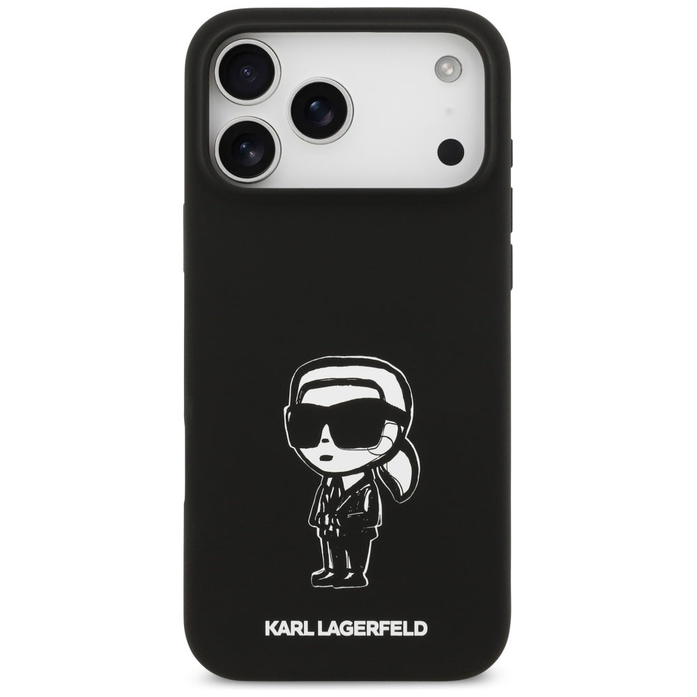 Θήκη για Apple iPhone 17 Pro Max, Karl Lagerfeld, Sketch and Logo Karl, Μαύρη