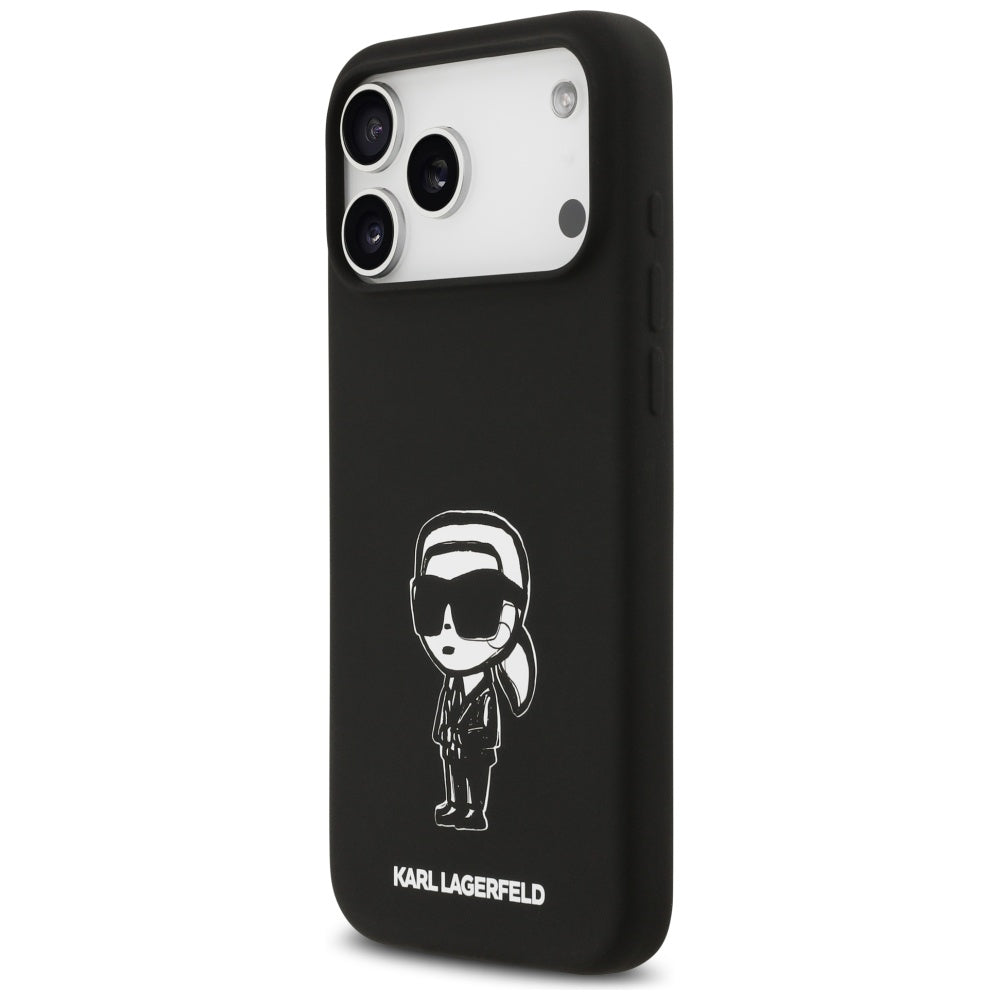 Θήκη για Apple iPhone 17 Pro Max, Karl Lagerfeld, Sketch and Logo Karl, Μαύρη