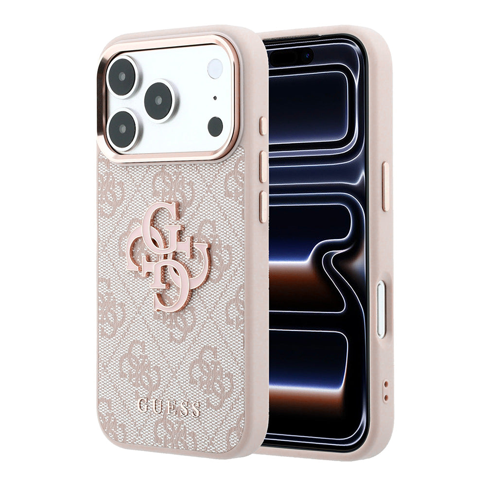 Θήκη για Apple iPhone 18 Pro / 17 Pro, Guess, 4G Big Resin Logo, Ροζ