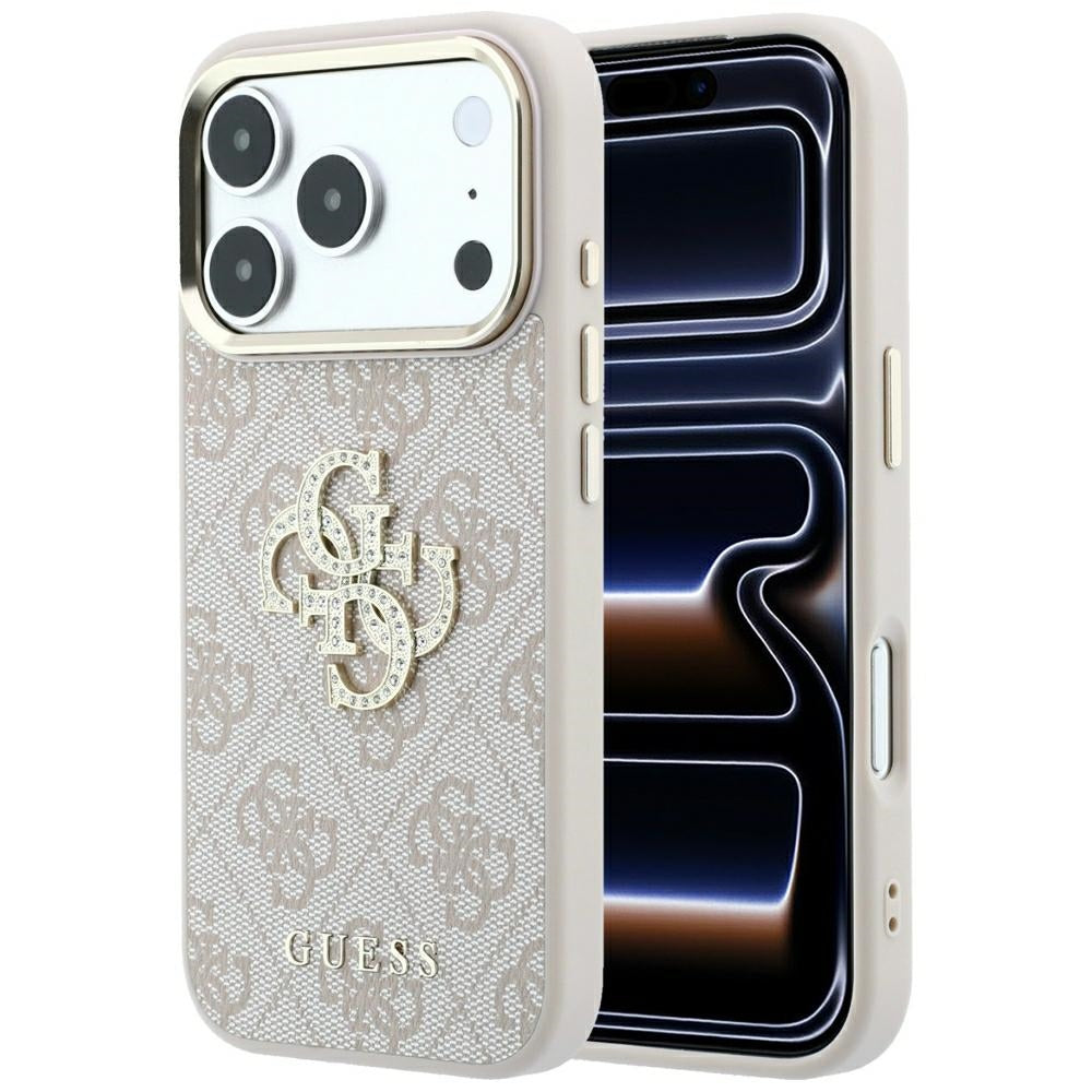 Θήκη για Apple iPhone 18 Pro / 17 Pro, Guess, 4G Big Strass Logo, Ροζ