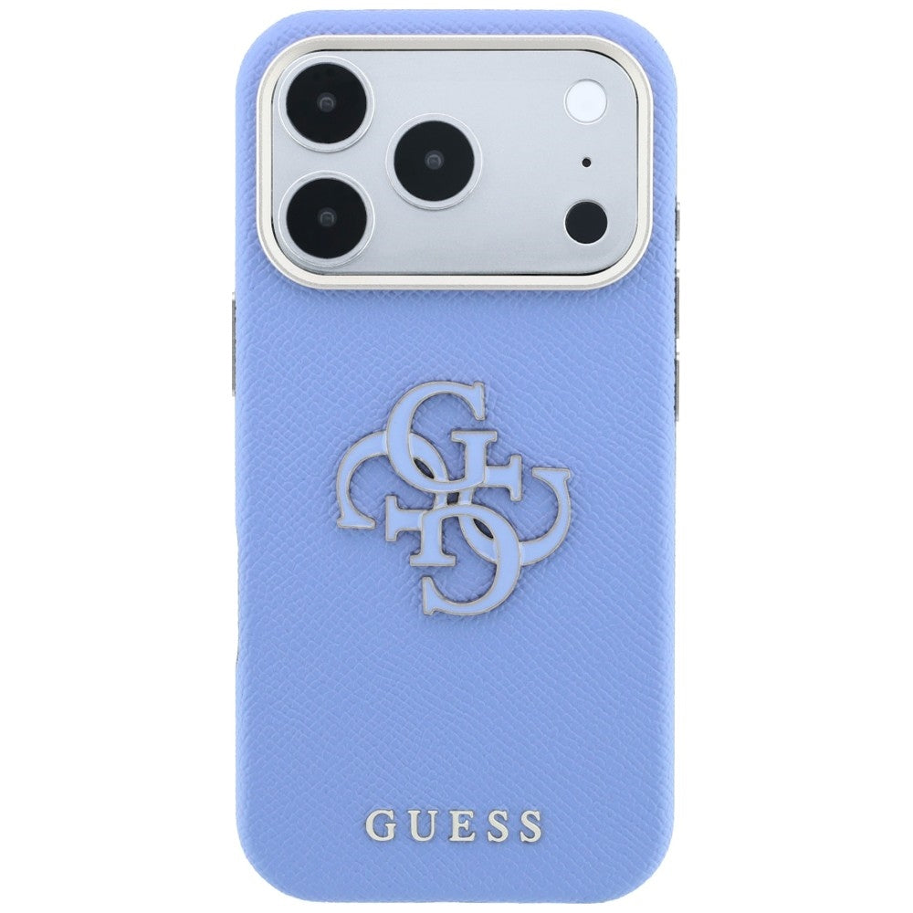 Θήκη για Apple iPhone 18 Pro / 17 Pro, Guess, Μεγάλο Λογότυπο από Ρητίνη με Υφή, Μπλε