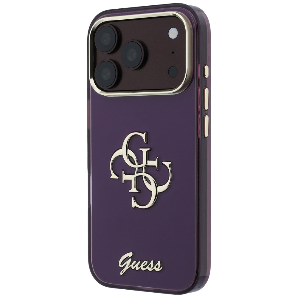 Θήκη για Apple iPhone 18 Pro / 17 Pro, Guess, IML 4G Metal Script, Βυσσινί
