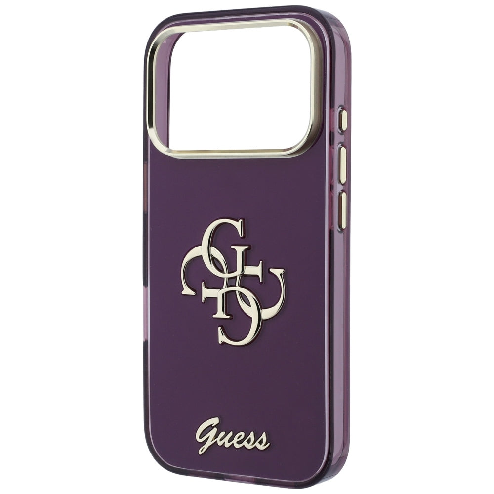 Θήκη για Apple iPhone 18 Pro / 17 Pro, Guess, IML 4G Metal Script, Βυσσινί