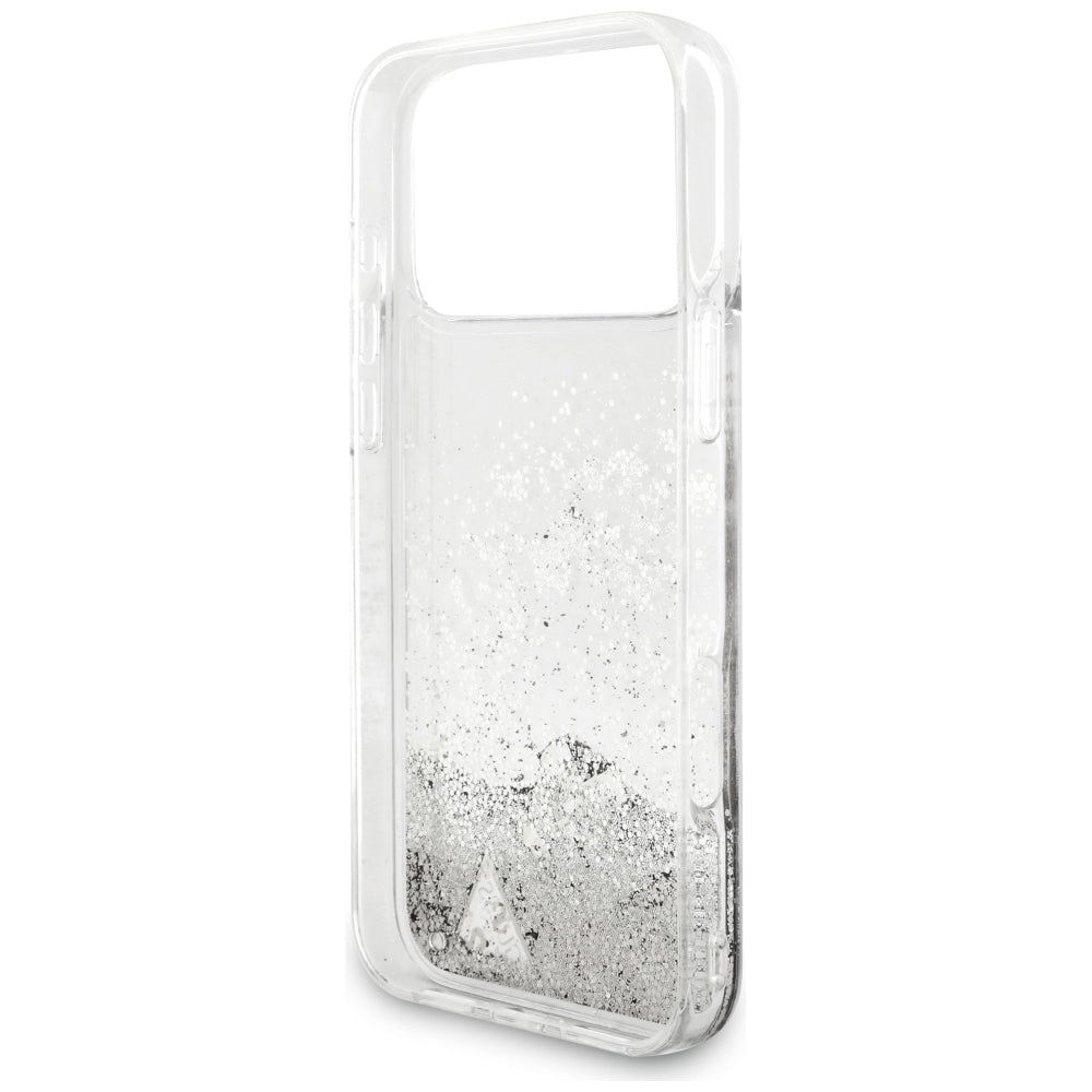 Θήκη για Apple iPhone 18 Pro / 17 Pro, Guess, Liquid Glitter Charms, Ασημί