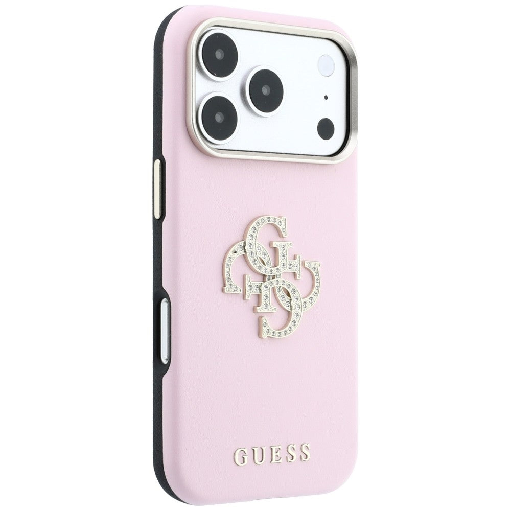 Θήκη για Apple iPhone 18 Pro / 17 Pro, Guess, Smooth Big Strass Logo, Ροζ