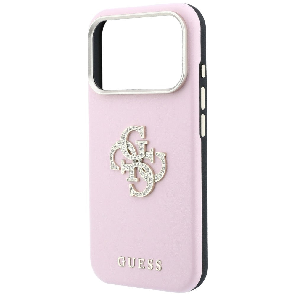 Θήκη για Apple iPhone 18 Pro / 17 Pro, Guess, Smooth Big Strass Logo, Ροζ