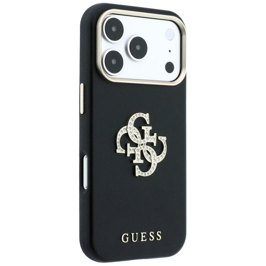 Case for Apple iPhone 18 Pro / 17 Pro, Guess, Smooth Big Strass Logo, Burgundy