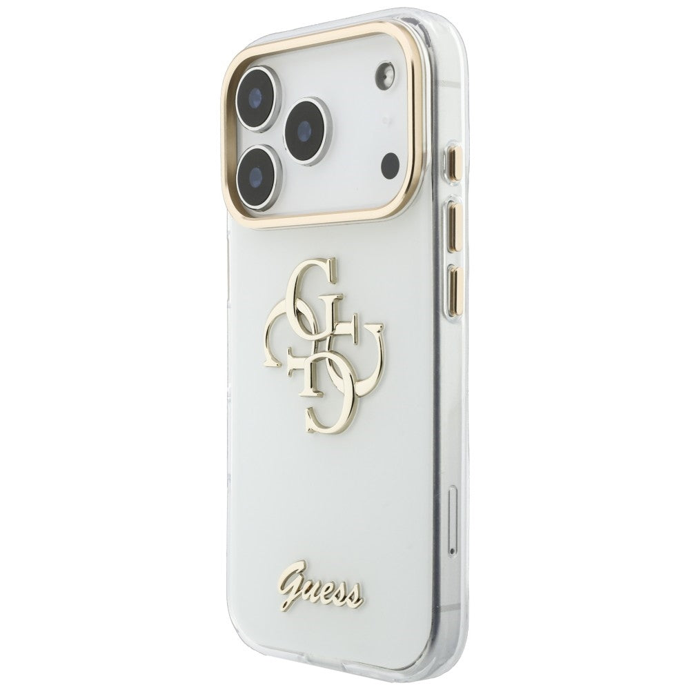 Θήκη για Apple iPhone 18 Pro, Guess, IML 4G Metal Script, Λευκό