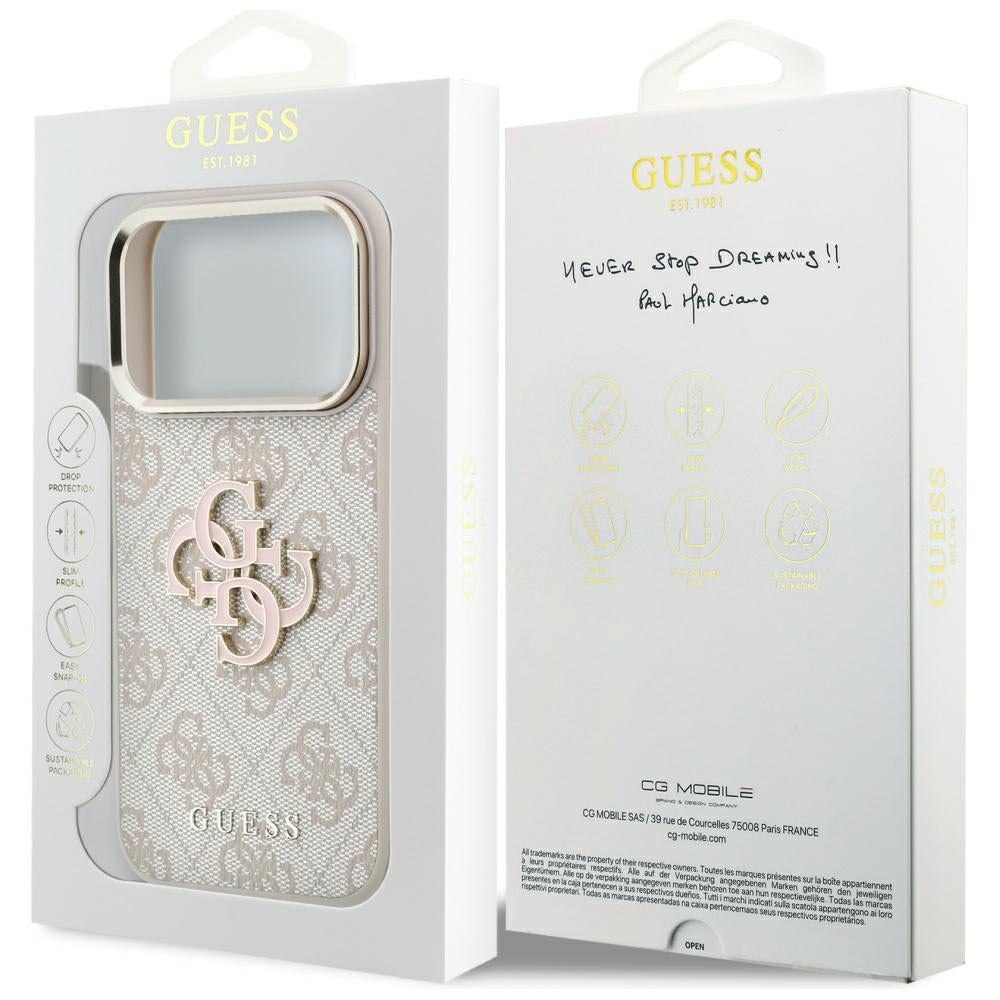 Θήκη για Apple iPhone 18 Pro Max / 17 Pro Max, Guess, 4G Big Resin Logo, Ροζ