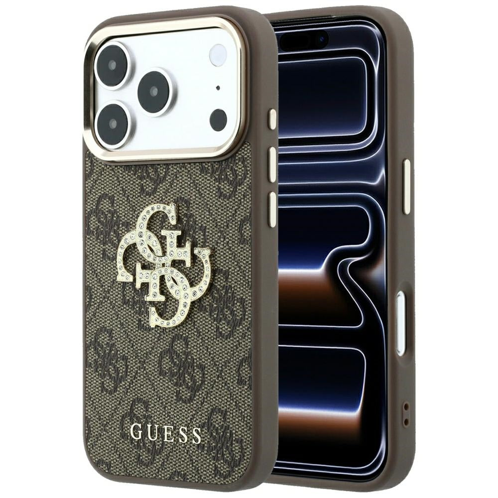 Θήκη για Apple iPhone 18 Pro Max / 17 Pro Max, Guess, 4G Big Strass Logo, Καφέ