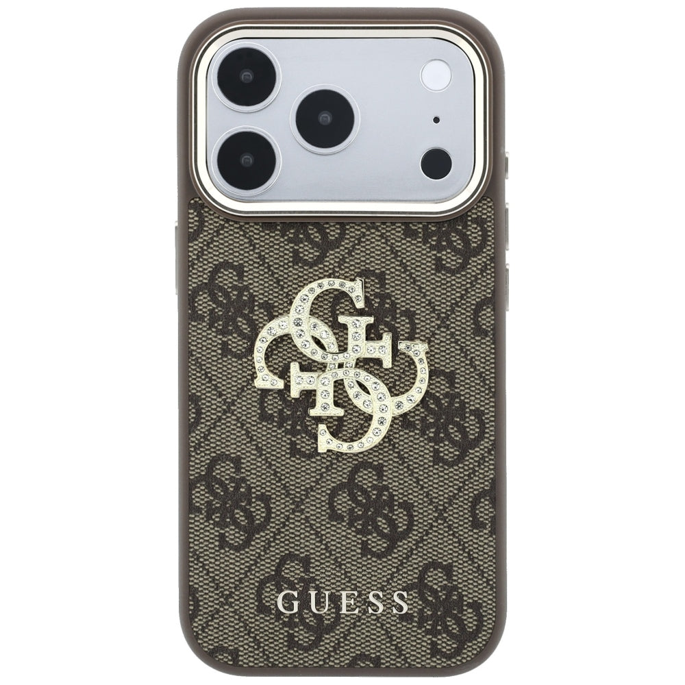 Θήκη για Apple iPhone 18 Pro Max / 17 Pro Max, Guess, 4G Big Strass Logo, Καφέ
