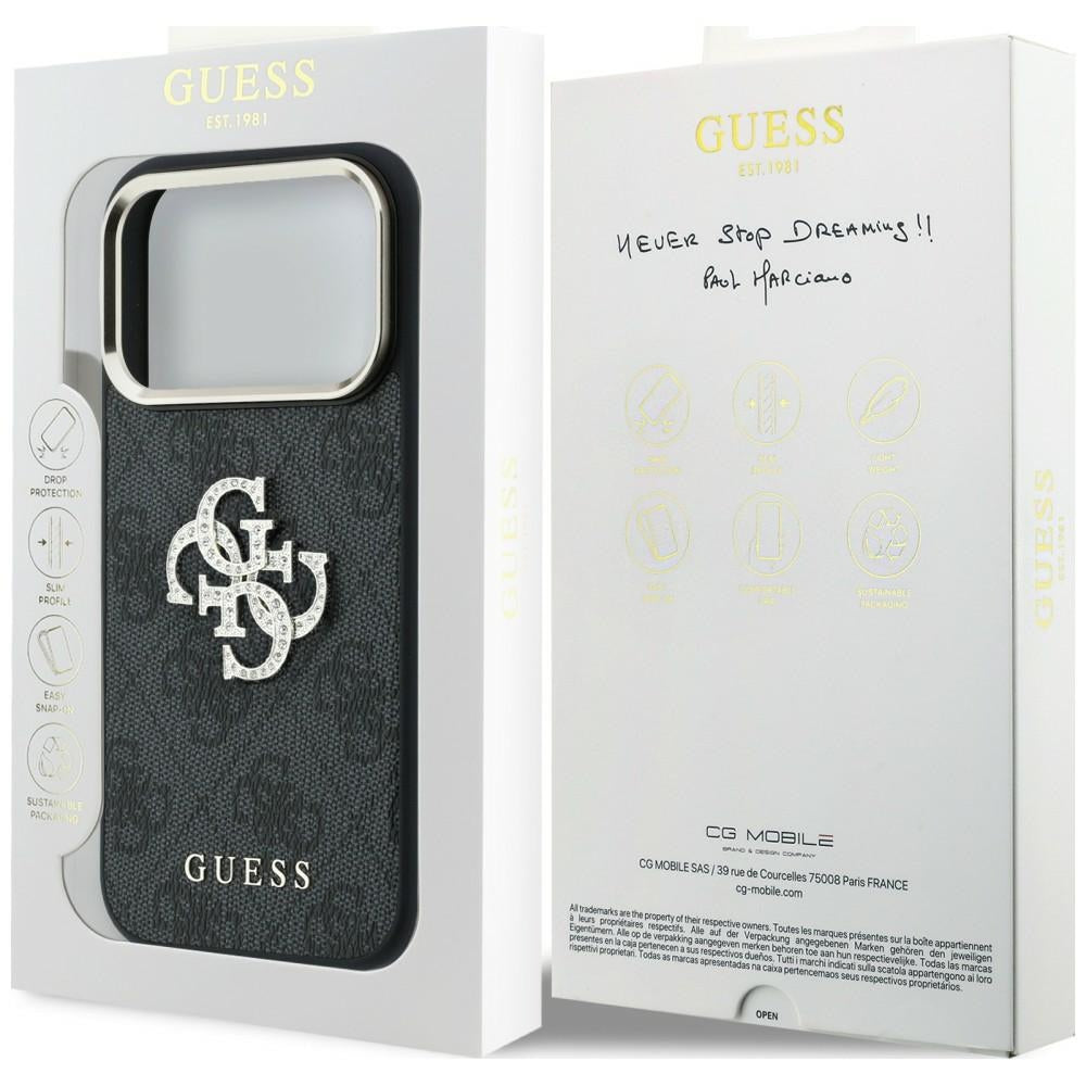 Θήκη για Apple iPhone 18 Pro Max / 17 Pro Max, Guess, 4G Big Strass Logo, Μαύρο