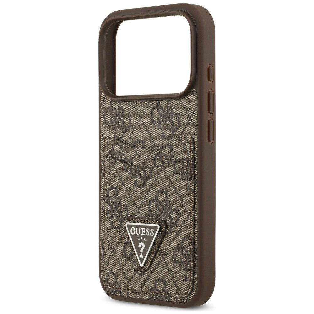 Θήκη για Apple iPhone 18 Pro Max / 17 Pro Max, Guess, 4G Double Card Triangle, Καφέ
