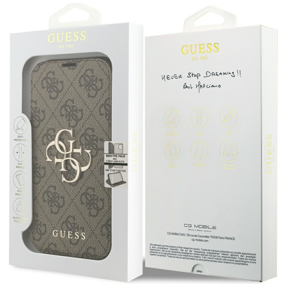 Θήκη για Apple iPhone 18 Pro Max / 17 Pro Max, Guess, 4G Μεταλλικό Λογότυπο, Καφέ