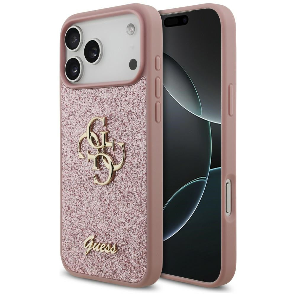 Θήκη για Apple iPhone 18 Pro Max / 17 Pro Max, Guess, Fixed Glitter Big 4G, Ροζ