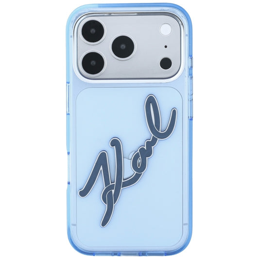 Θήκη για Apple iPhone 18 Pro Max / 17 Pro Max, Karl Lagerfeld, IML Big Signature Resin Logo Metal Frame, Μπλε