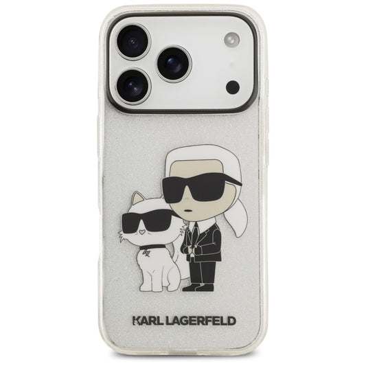 Θήκη για Apple iPhone 18 Pro Max / 17 Pro Max, Karl Lagerfeld, IML Glitter Karl and Choupette NFT, Διαφανής