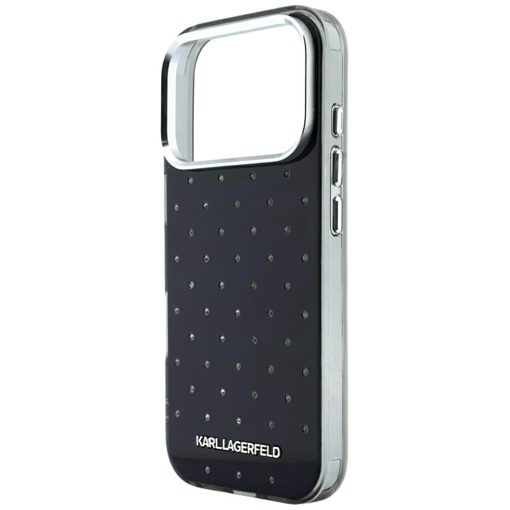 Θήκη για Apple iPhone 18 Pro Max / 17 Pro Max, Karl Lagerfeld, IML Κρύσταλλα και Ηλεκτρολυμένο Λογότυπο, Μαύρη