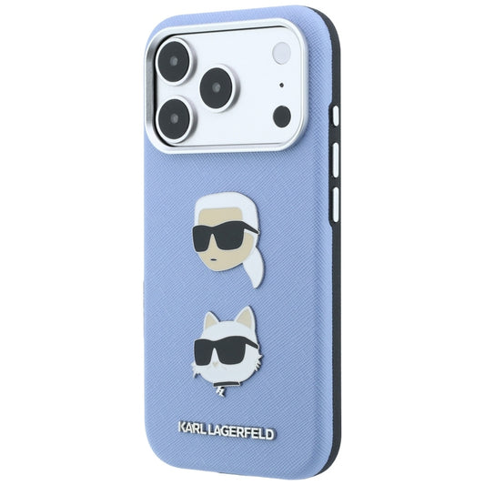 Θήκη για Apple iPhone 18 Pro Max / 17 Pro Max, Karl Lagerfeld, Saffiano με καρφίτσα κεφαλής Karl & Choupette και λογότυπο, Μπλε