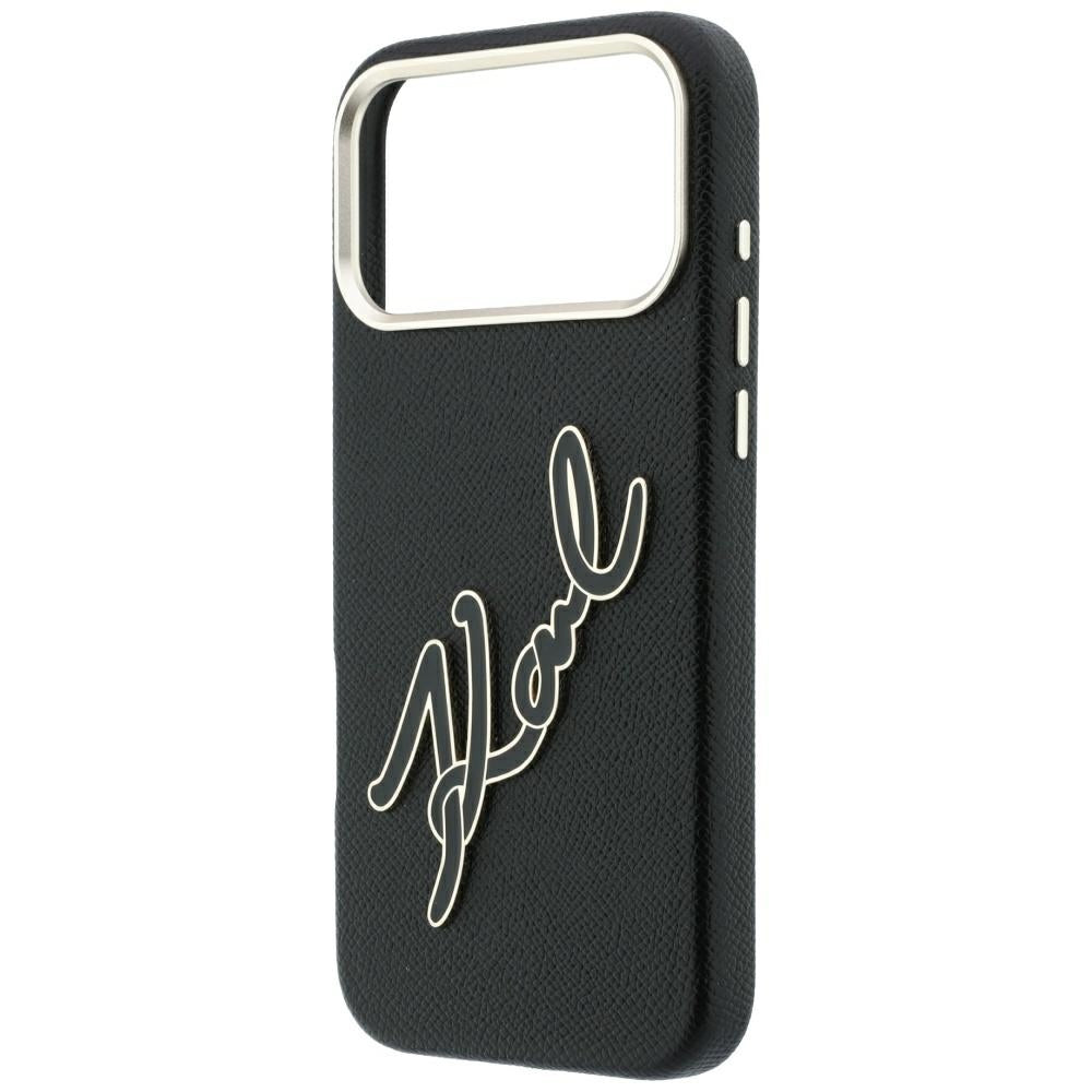Θήκη για Apple iPhone 18 Pro Max / 17 Pro Max, Karl Lagerfeld, Λείο Μεγάλο Ρητινώδες Λογότυπο Υπογραφής, Μαύρο