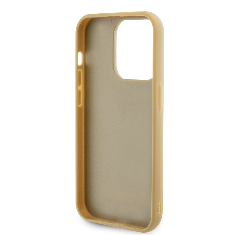 Θήκη για Apple iPhone 15 Pro, Guess, PU Square Mirror Script Logo, Χρυσή GUHCP15LPMSDGSD