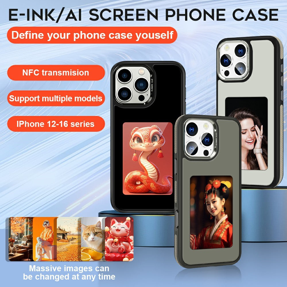 Θήκη για Apple iPhone 15 Pro, OEM, Προσαρμοσμένη Οθόνη E-Ink (4 ίντσες), Μαύρη
