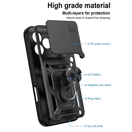 Case for Honor 600 Lite, OEM, CamShield, Black