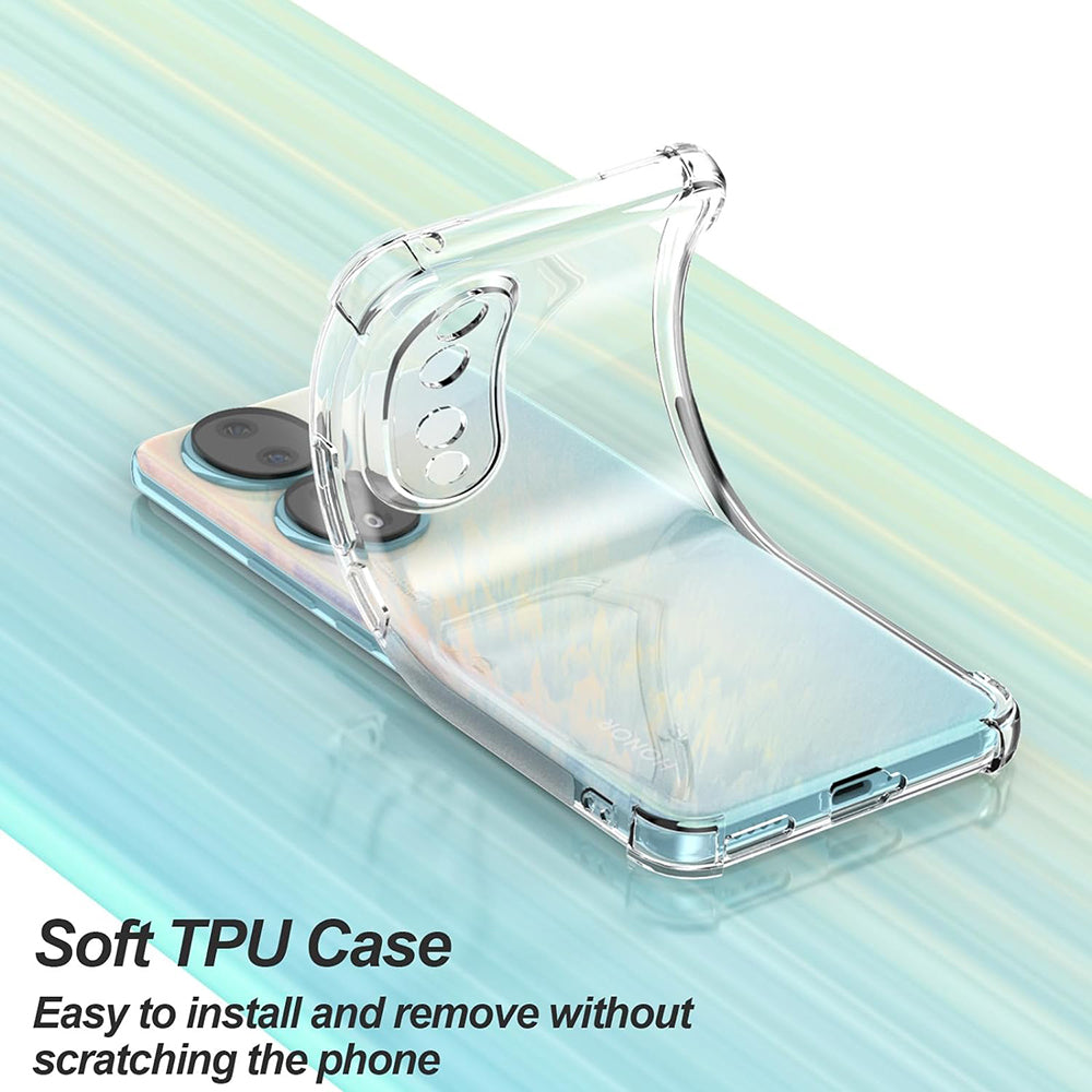 Θήκη για Honor 90 Pro, Techsuit, Ανθεκτική σε Κρούσεις Διαφανής, Διάφανη