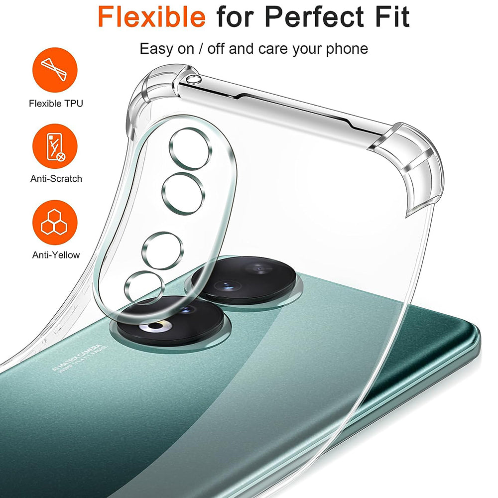 Θήκη για Honor 90, Techsuit, Ανθεκτική σε Κρούσεις Διαφανής, Διάφανη