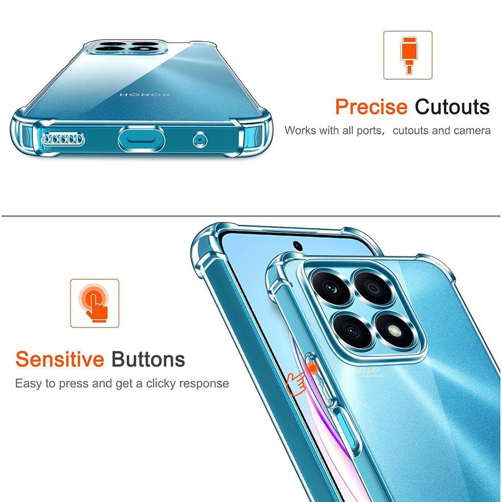 Θήκη για Honor X8a, Techsuit, Ανθεκτική σε Κρούσεις Διαφανής, Διάφανη