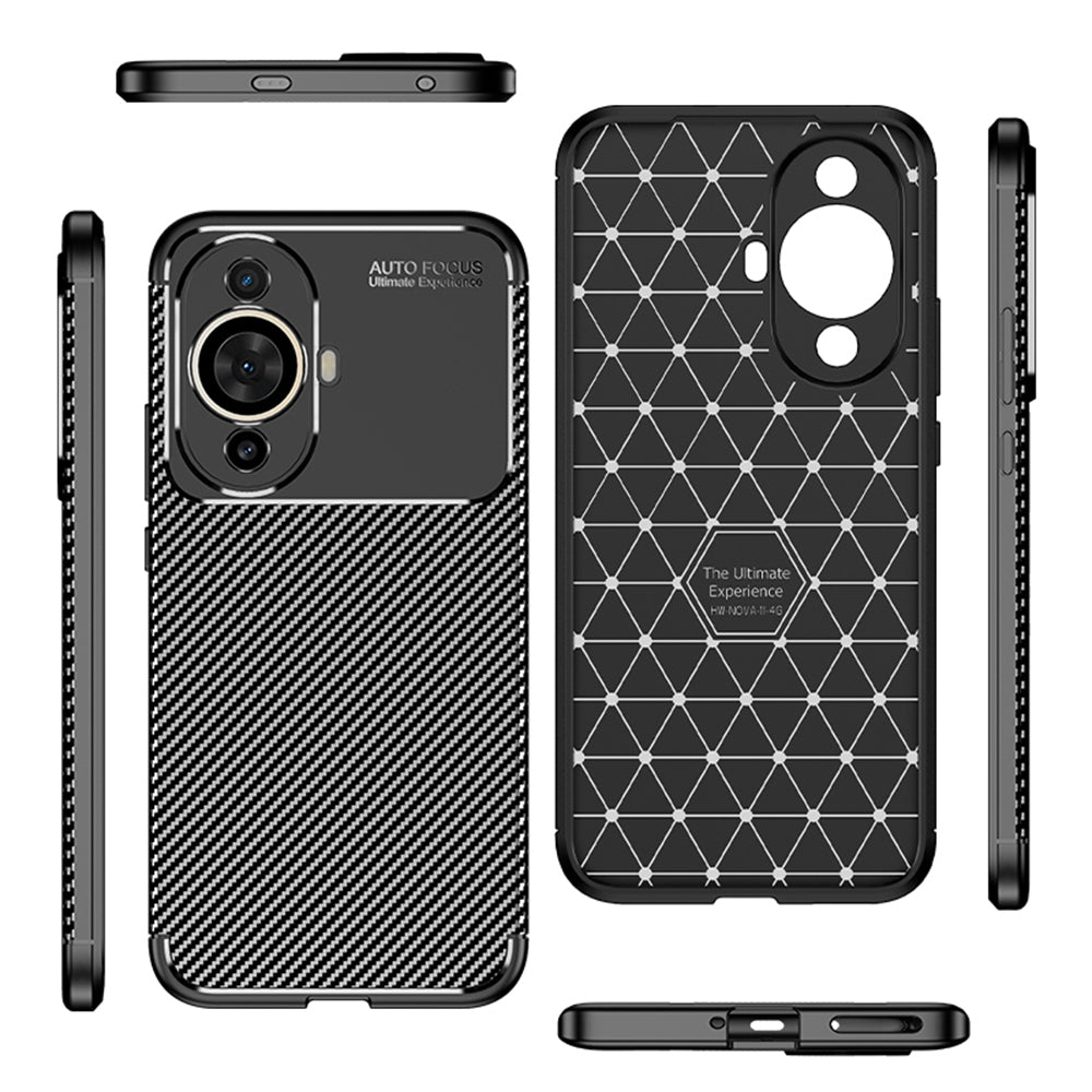 Θήκη για Huawei nova 12s / nova 11, Techsuit, CarbonFiber, Μαύρο