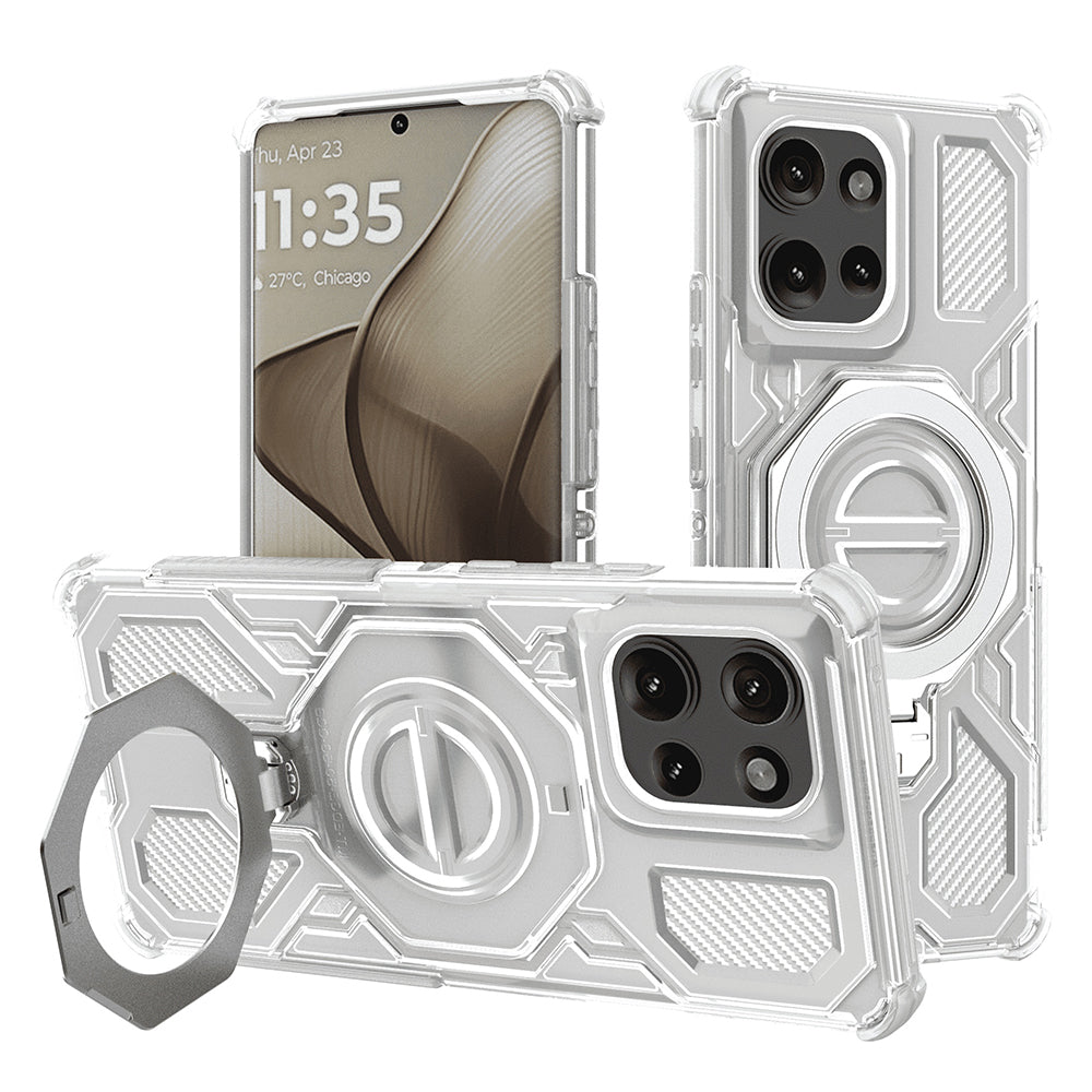 Θήκη για Motorola Edge 50, Techsuit, Carbon Shield Pro, Λευκό