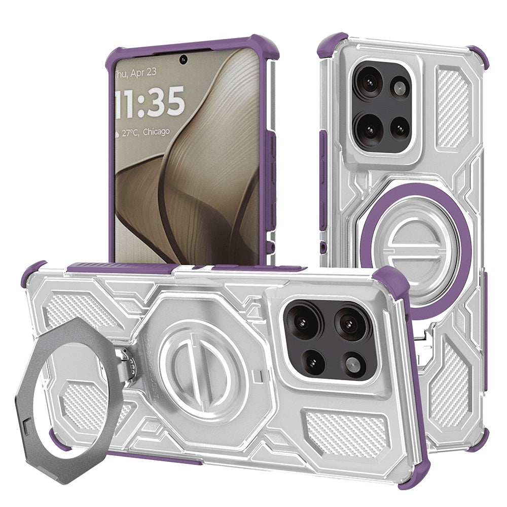 Θήκη για Motorola Edge 50, Techsuit, Carbon Shield Pro, Μωβ