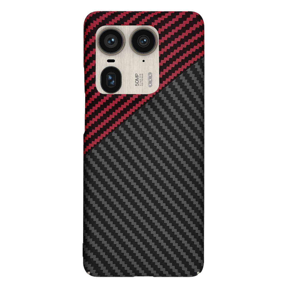 Θήκη για Motorola Edge 50 Ultra, Techsuit, Carbonite FiberShell, Μαύρο Κόκκινο