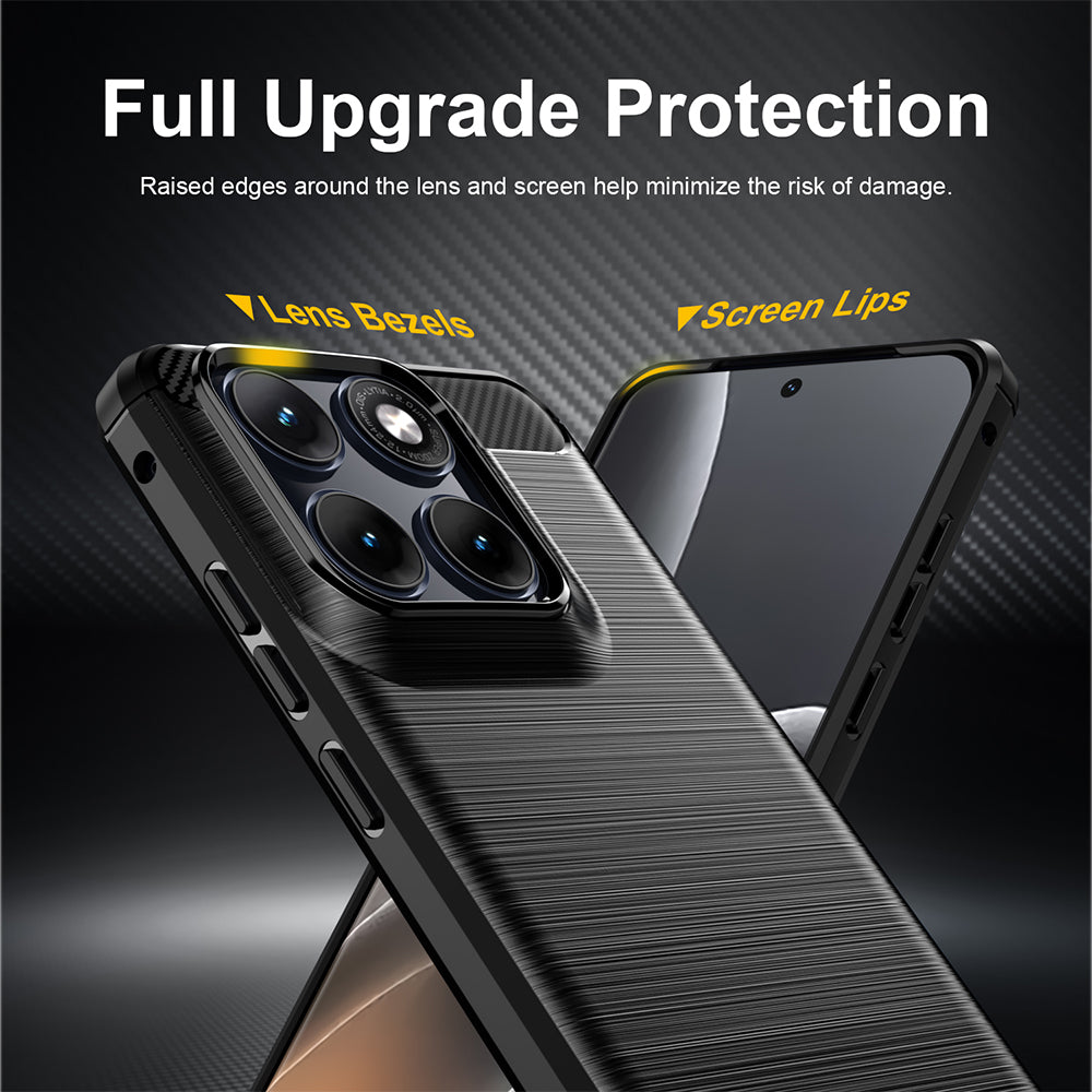Θήκη για Motorola Edge 70 Fusion, Techsuit, Καρμπόν, Μαύρη