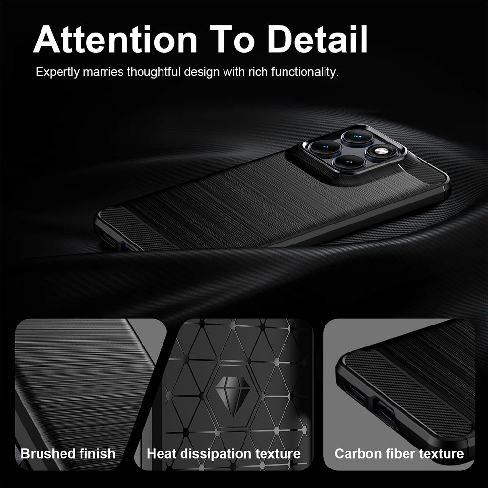 Θήκη για Motorola Edge 70 Fusion, Techsuit, Καρμπόν, Μαύρη