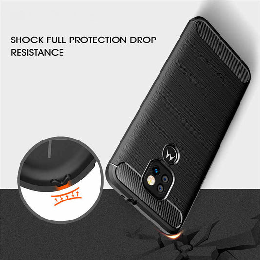 Θήκη για Motorola Moto E7 Plus / G9 Play, Techsuit, Carbon, Μαύρο