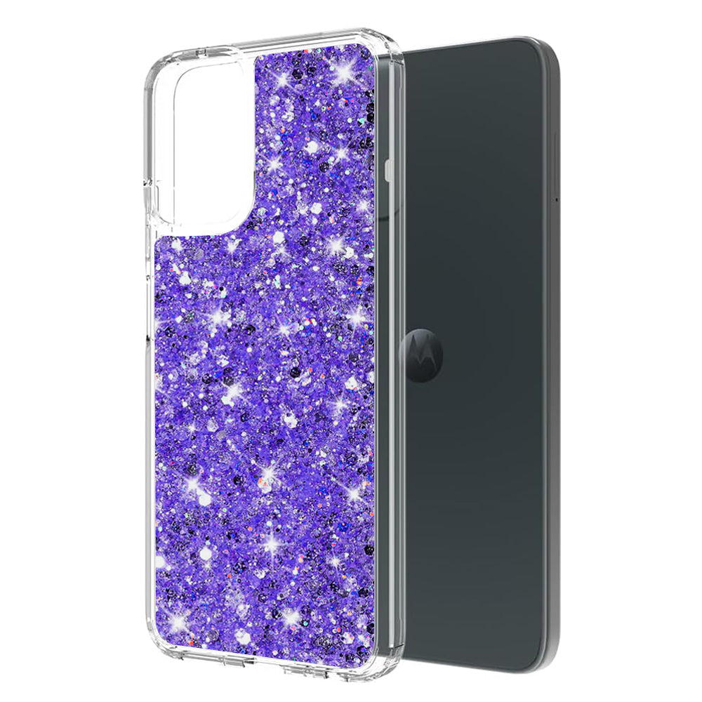 Θήκη για Motorola Moto G14, Techsuit, Sparkly Glitter, Μωβ