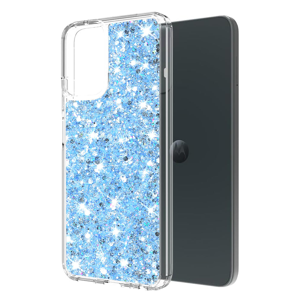 Θήκη για Motorola Moto G45 / G34, Techsuit, Sparkly Glitter, Μπλε